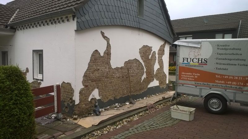 Fassade vor Fassadensanierung vom Malermeister Fuchs aus Kleve